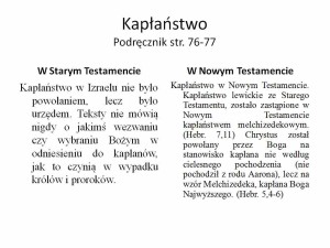 Kapłaństwo w Starym i Nowym Testtamencie