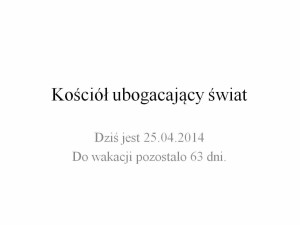 Kościół ubogacający świat