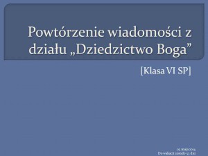 Powtórzenie z Dziedzictwo Boga