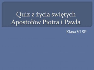 Quiz z św. Apostołów